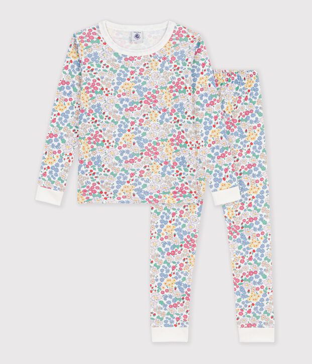 Pigiama molto aderente in cotone con stampa bambina multicolore/rosa/multicolore