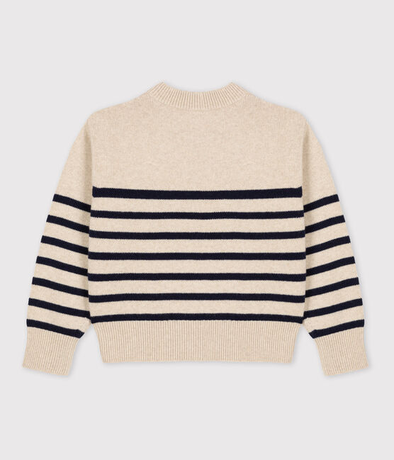 Maglione alla marinara in lana donna bianco AVALANCHE/blu SMOKING