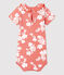Body bebè a fiori in cotone con collo collerette rosa PAPAYE/ MARSHMALLOW