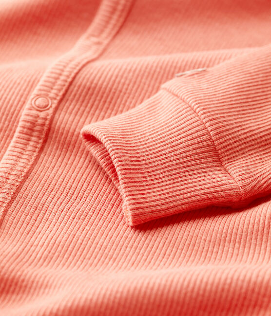 Tutina pigiama senza piedi bebè in cotone e lyocell rosa PAPAYE