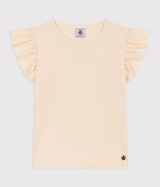 T-shirt a maniche corte in cotone bambina ecru AVALANCHE