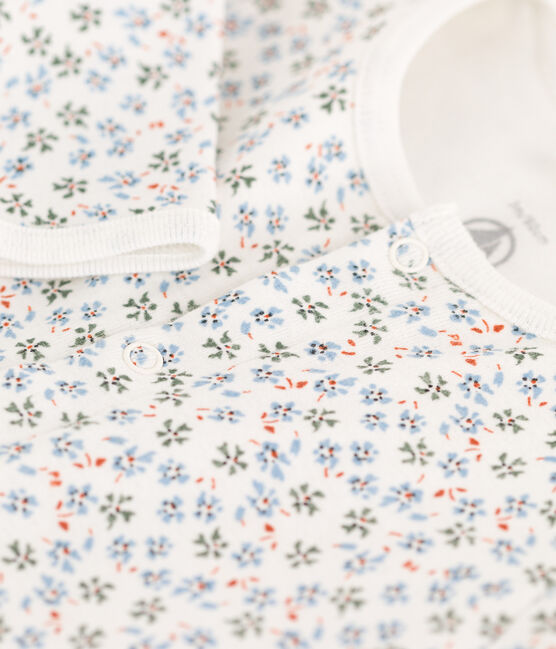Bodyjama stampato, senza piedi, in cotone, per neonati bianco MARSHMALLOW/bianco MULTICO