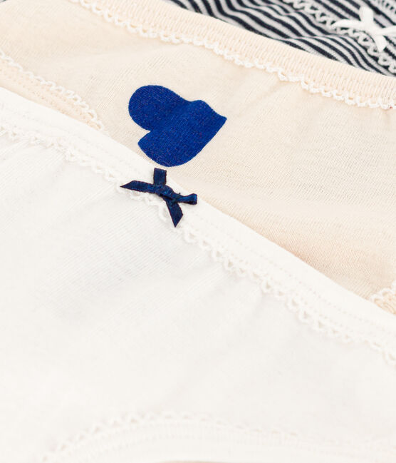Confezione da 3 slip cuore in cotone bambina  variante 1