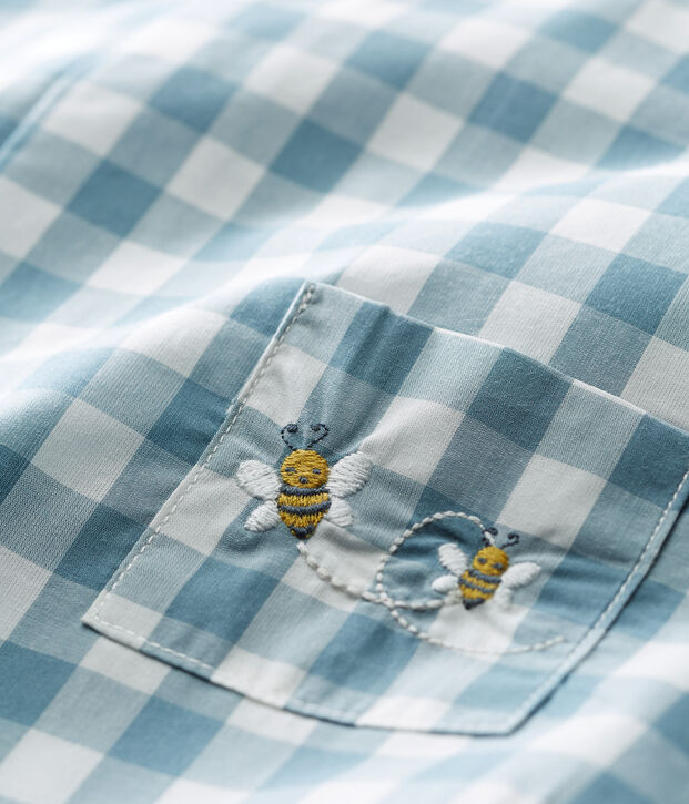 Tutina corta beb&egrave; maschio blu/bianco