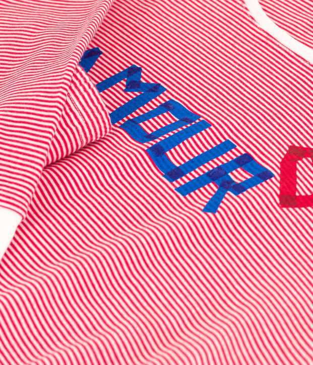 Pigiama donna in cotone rigato rosso/bianco