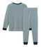 Pigiama bambino a costine verde PINEDE/bianco MARSHMALLOW