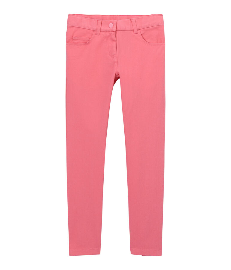 Pantalone bambina in jeans colorato rosa