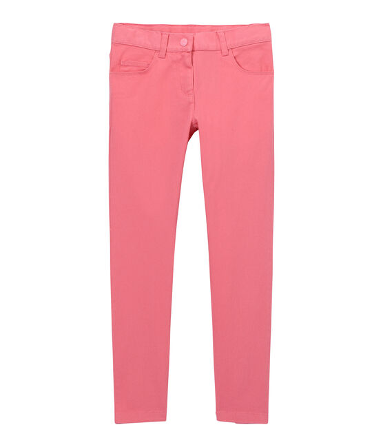 Pantalone bambina in jeans colorato rosa PETAL