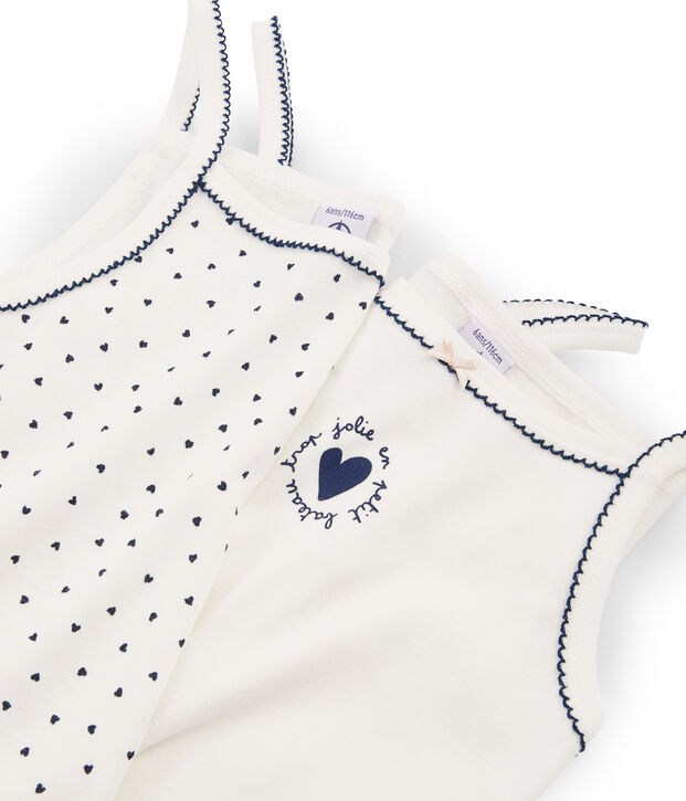Duo canottiere con spalline bambina multicolore