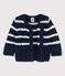 Cardigan bebè in tricot a trecce blu SMOKING/bianco MARSHMALLOW
