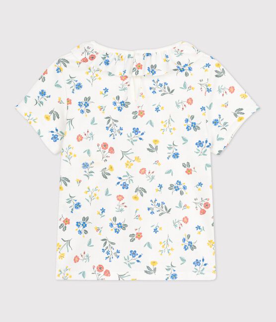 T-shirt a maniche corte in cotone bambina bianco MARSHMALLOW/bianco MULTICO