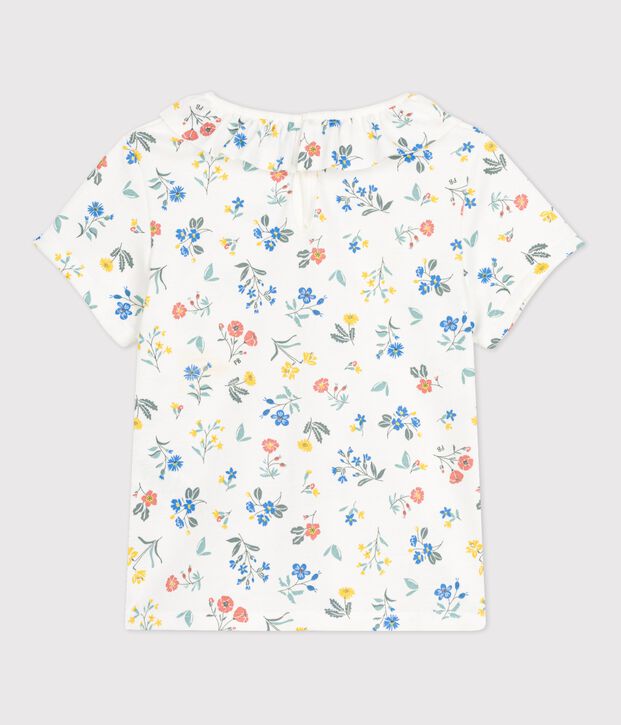 T-shirt a maniche corte in cotone bambina bianco/multicolore