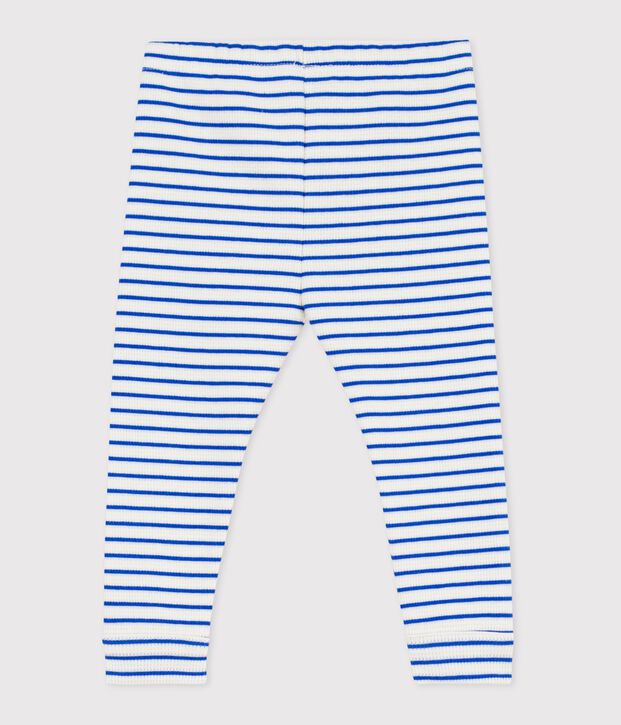 Leggins in cotone a righe neonato blu/blu