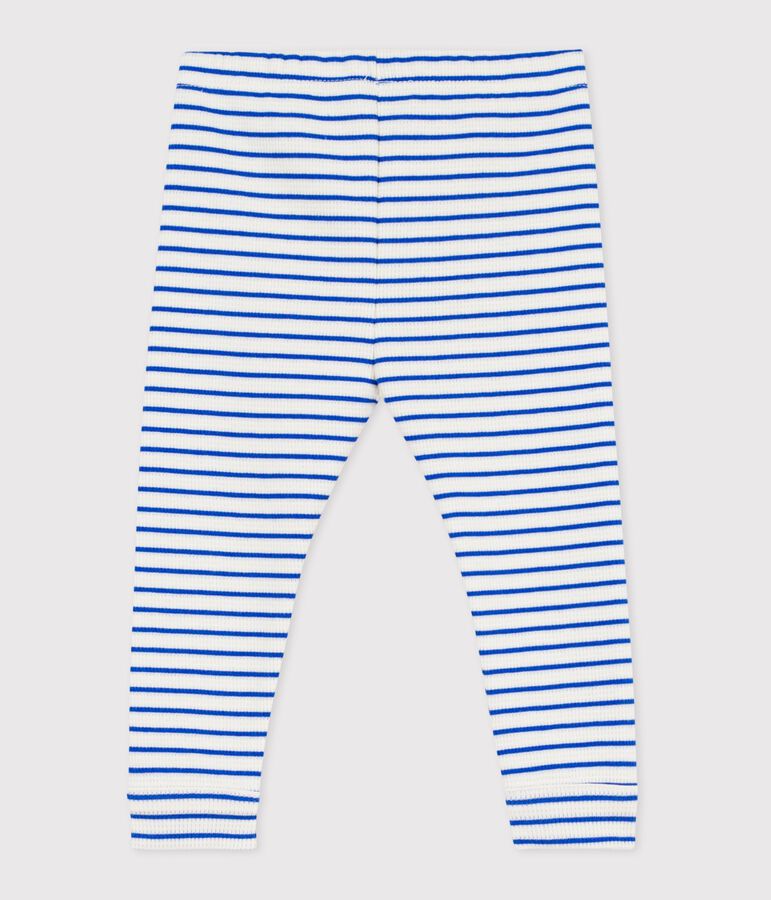Leggins in cotone a righe neonato blu MILK/ PERSE