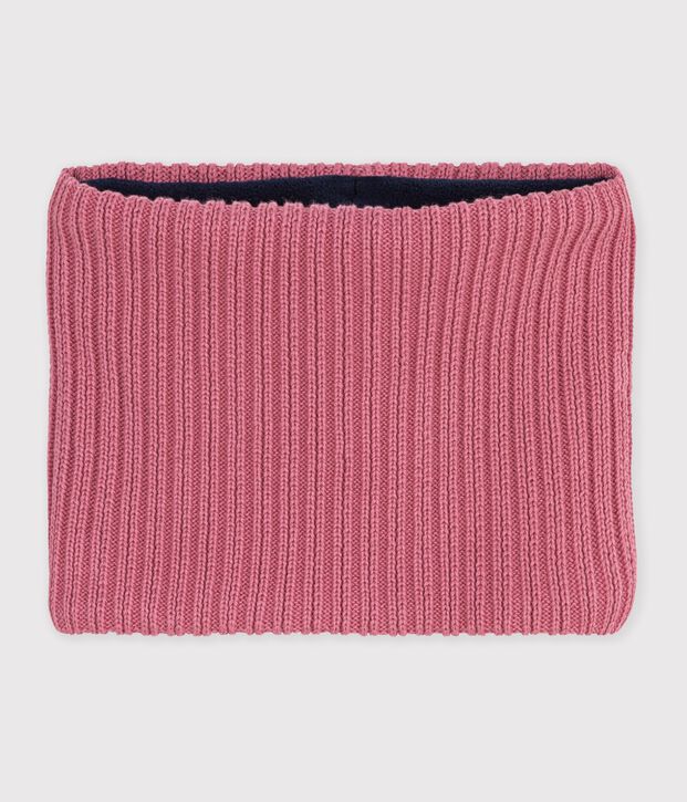 Snood in maglia tinta unita foderata in pile bambino rosa