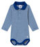 Body millerighe con colletto a polo per bebé maschio blu LIMOGES/bianco MARSHMALLOW