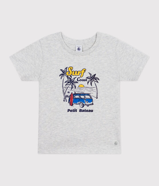 T-shirt a maniche corte in cotone con stampa bambino grigio BELUGA CHINE