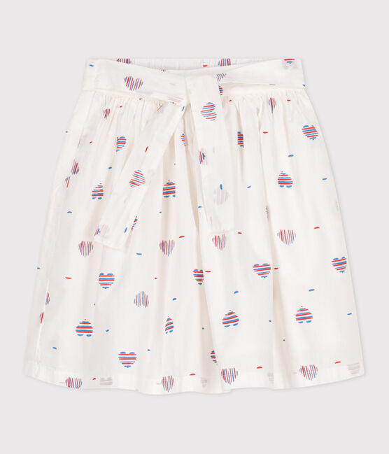Gonna in cotone a cuori bambina bianco AVALANCHE/ MULTICO