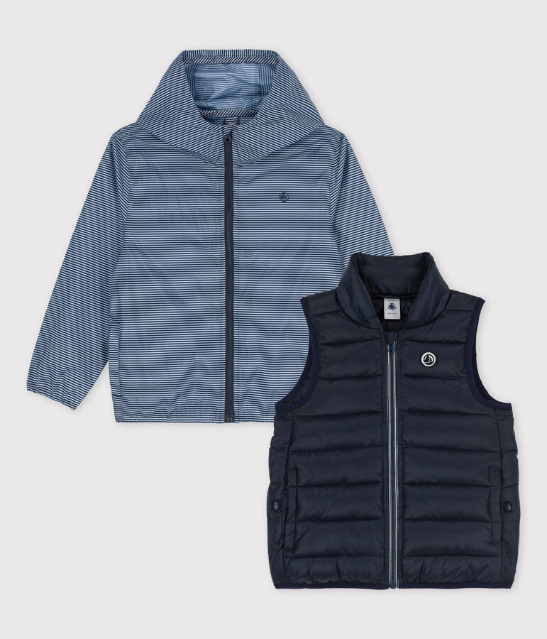 Giacca a vento 3 in 1 bambina - bambino blu