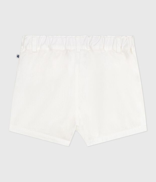 Shorts in seersucker a righe neonato bianco