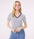 T-shirt L'Iconique scollo a V in cotone a righe donna