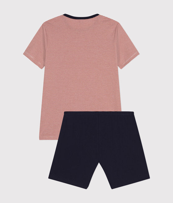 Pigiama short in cotone junior blu SMOKING/bianco MULTICO