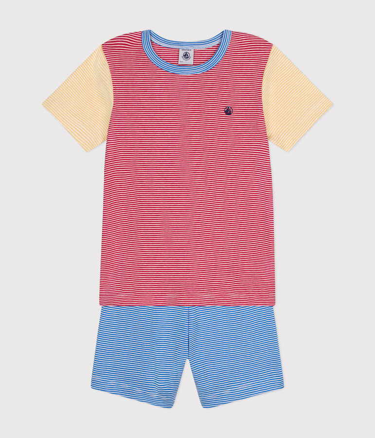Pigiama short bambino in cotone rigato CORRIDA/ MULTICO