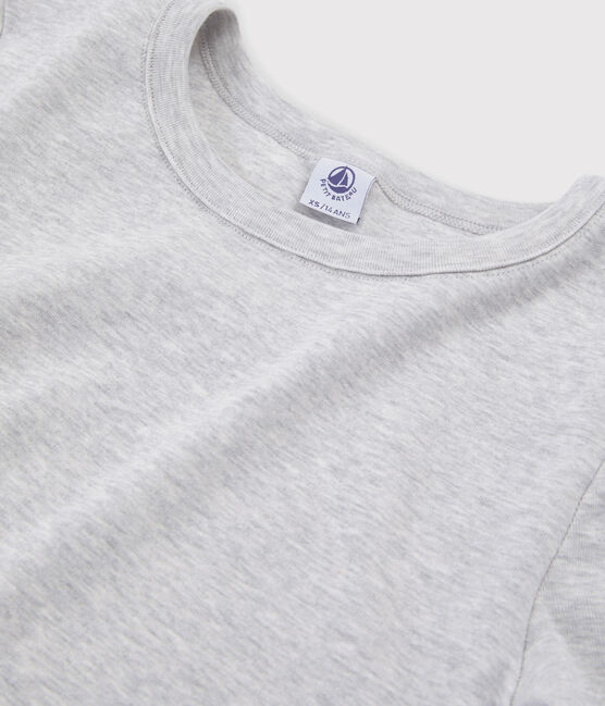 T-shirt girocollo iconica in cotone Donna grigio BELUGA CHINE