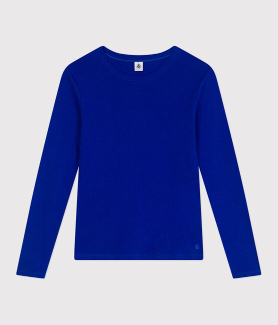 T-shirt L'Iconique in cotone tinta unita donna blu SURF