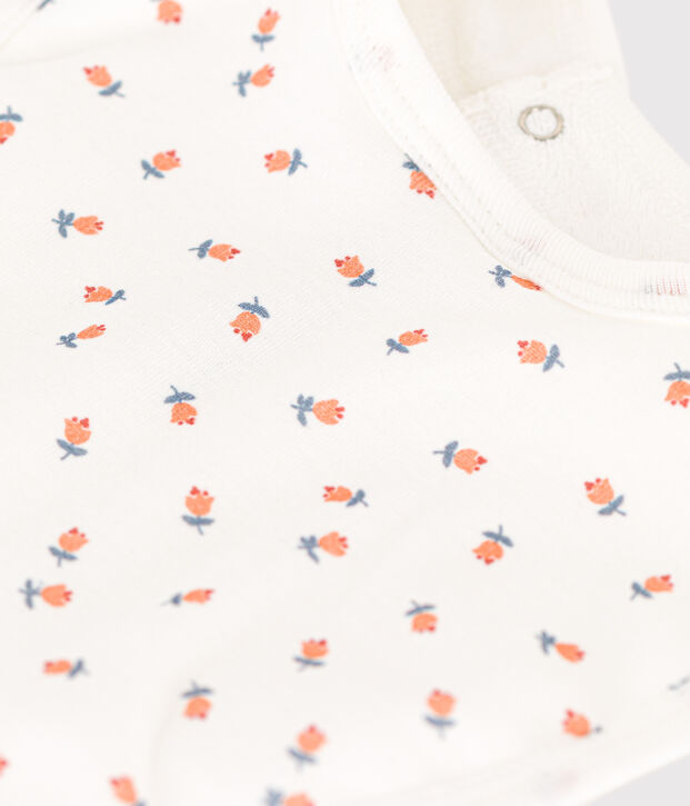 Bavaglino singolo in cotone bianco/multicolore