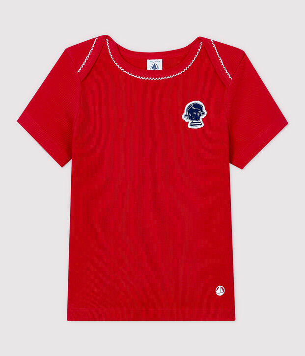 T-shirt a maniche corte in cotone bambina rosso
