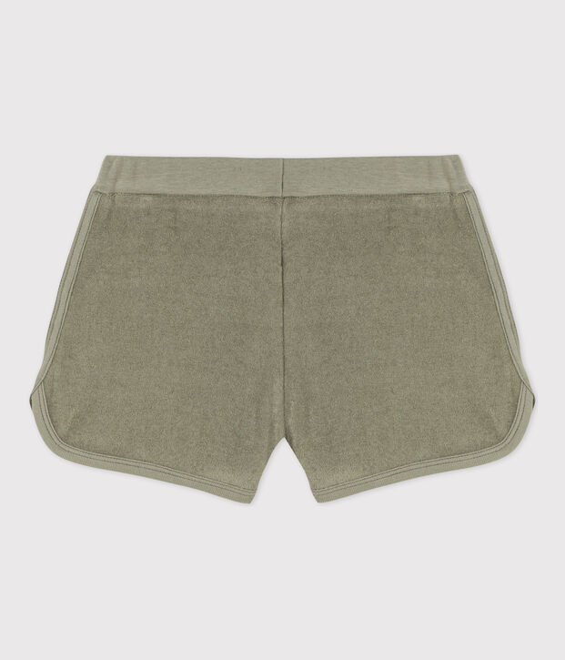 Shorts in spugna bambina verde