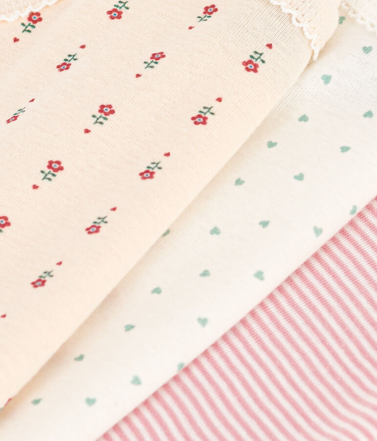 Set di 3 body con spalline a fiori beb&egrave; in cotone multicolore
