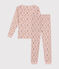Pigiama aderente in cotone con stampa a fiori bambino SALINE/ MARSHMALLOW