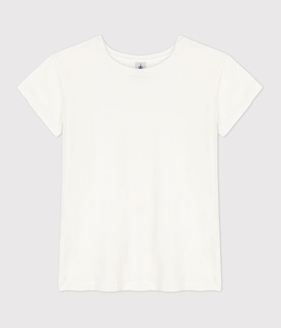 T-shirt "L'IDEAL" in cotone/lino Donna bianco ECUME