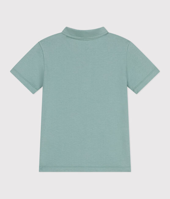 Polo a maniche corte in cotone tinta unita bambino verde PAUL