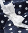 Cappellino bebè femmina a pois blu SMOKING/bianco MARSHMALLOW