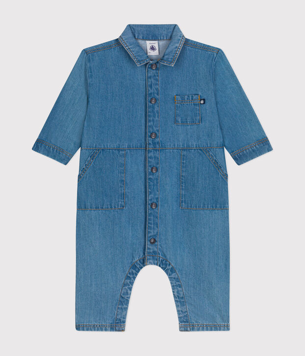 Tutina lunga beb&egrave; in denim blu