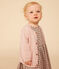 Cardigan bebè in tricot di cotone traforato rosa SALINE