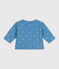 Giacca neonato in cotone trapuntato con stampa a fiorellini blu ALASKA/bianco MARSHMALLOW