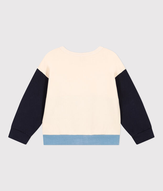 Felpa in molleton bambino ecru/multicolore