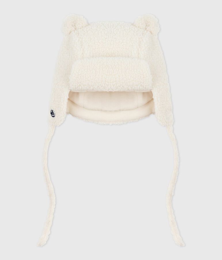 Chapka in finta pelliccia con fodera in sherpa neonato ecru