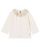 Cardigan bambina in maglia di lana e cotone bianco MARSHMALLOW