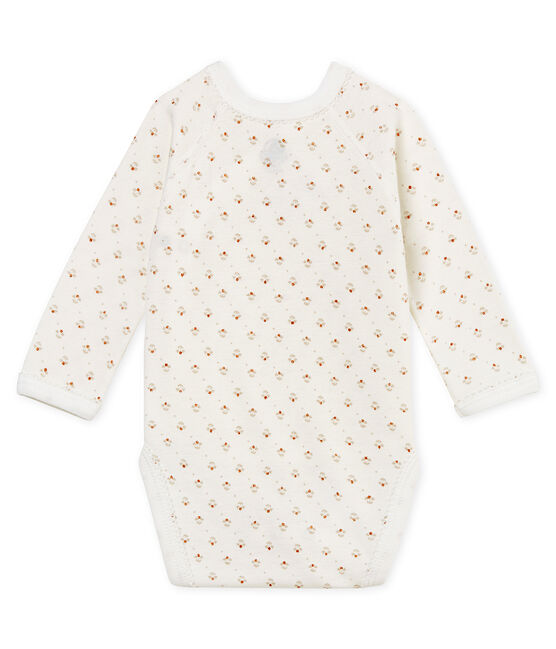 Body nascita manica lunga bebè femmina bianco MARSHMALLOW/bianco MULTICO