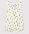 Tutina corta stampa vegetale in lino e cotone bianco MARSHMALLOW/bianco MULTICO