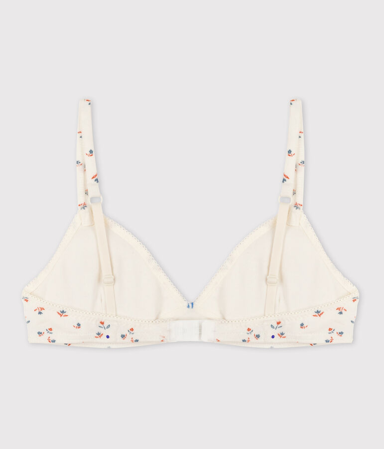 Reggiseno imbottito fiore da ragazza in cotone ed elastan bianco MARSHMALLOW/bianco MULTICO