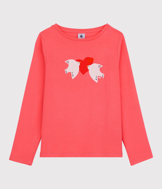 T-shirt bambina a maniche lunghe in cotone arancione PEACHY