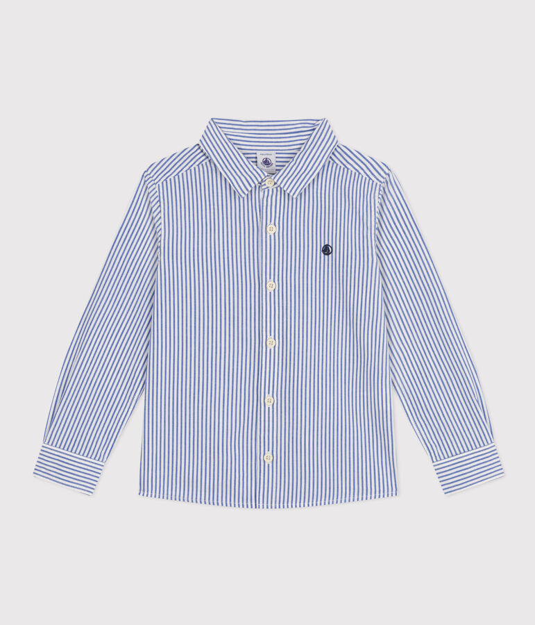 Camicia a righe bambino blu/bianco