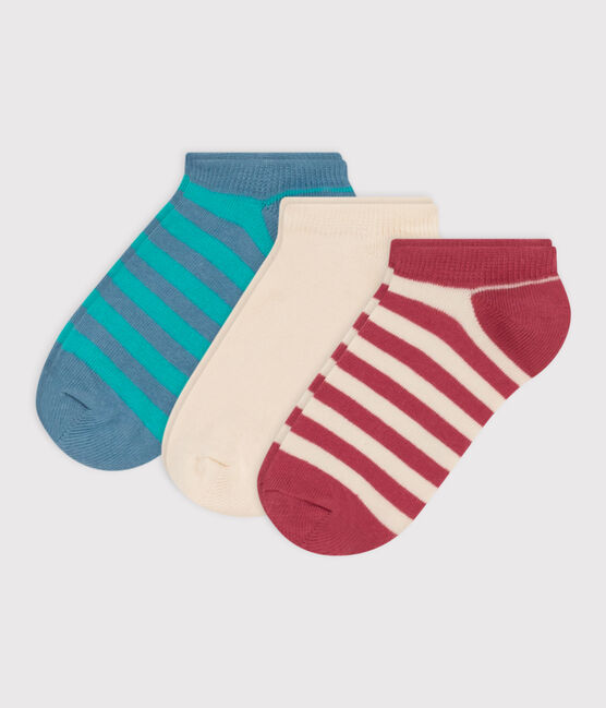 Confezione da 3 paia di calzini a righe in jersey di cotone bambini variante 1