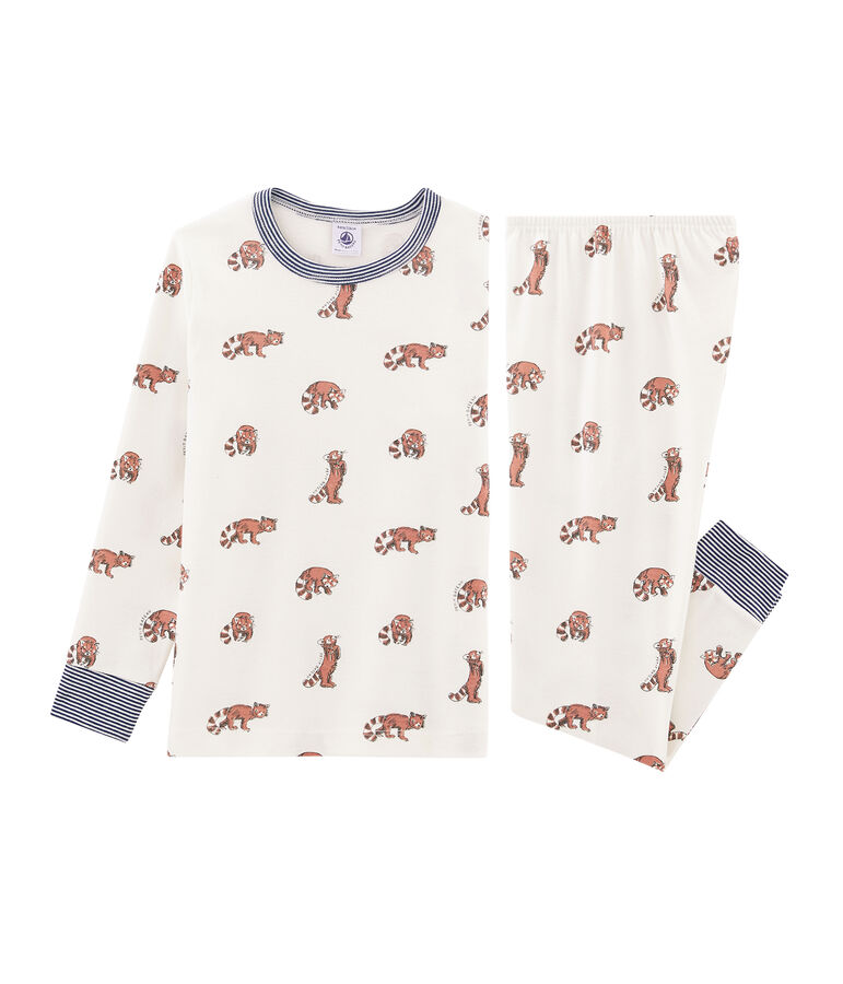 Pigiama bambino a costine bianco/multicolore